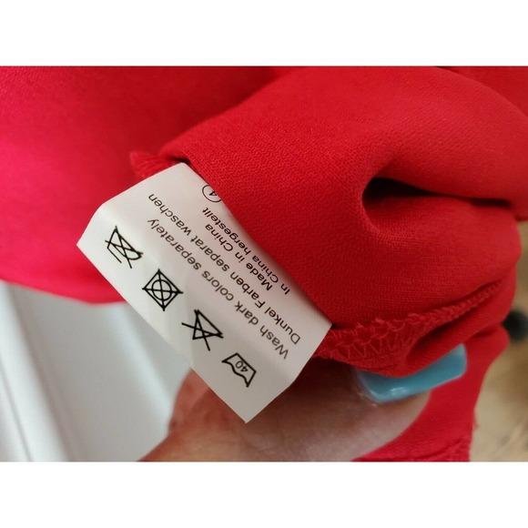 Grace Karin Women Solid Red Rayon Comfort Waist Ruffle Knee Length Skirt Size XL - Picture 9 of 10